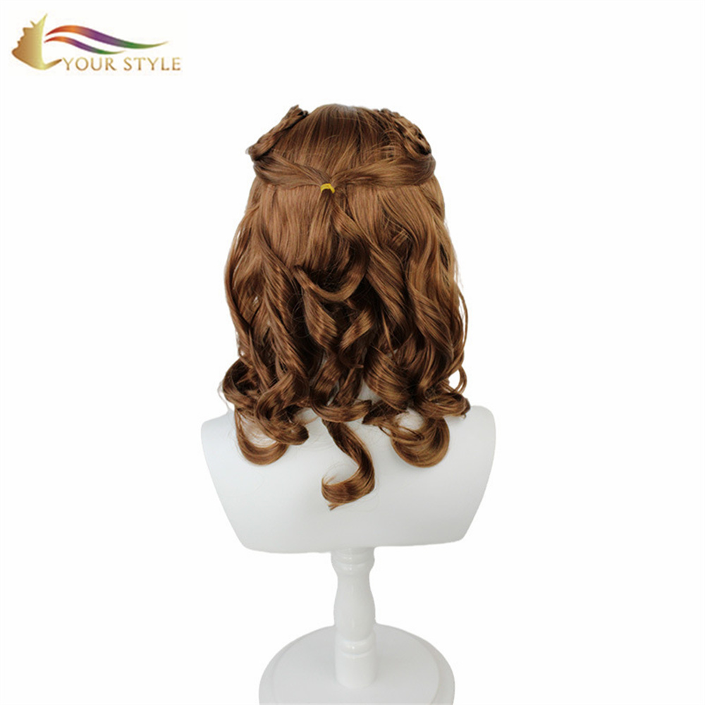 YOUR STYLE , Wholesale Synthetic Short Wavy Wig Honey Brown Female Brown Wig For Girls Women Halloween Hair Wigs-YOUR STYLE, synthetic wigs synthetic hair extension