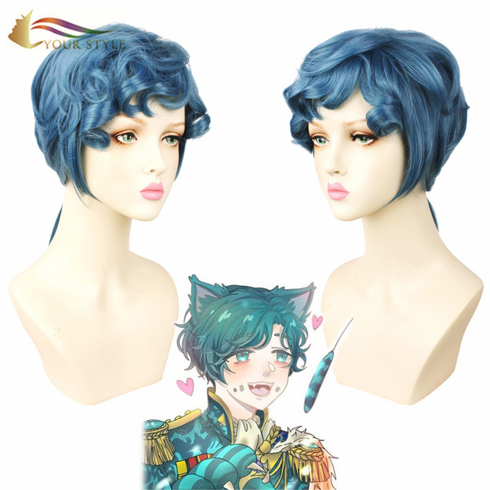 YOUR STYLE , Wholesale Wig Blue Synthetic Long Wig Cosplay Wig Ponytail Blue Costume Anime Halloween Wigs Blue-YOUR STYLE, synthetic wigs synthetic hair extension