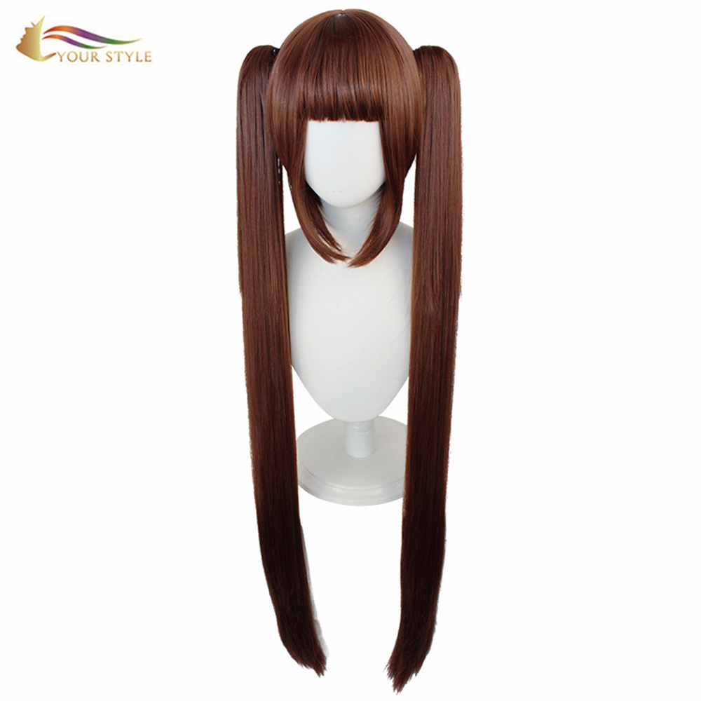 SALON KA, Jumla Cosplay Wig Ponytail Clips Na roba Costume Wig Tare da Wutar Wuta Brown Gashi na Halloween Ga Mata-SALLIN KA, wigs na roba na roba gashin gashi