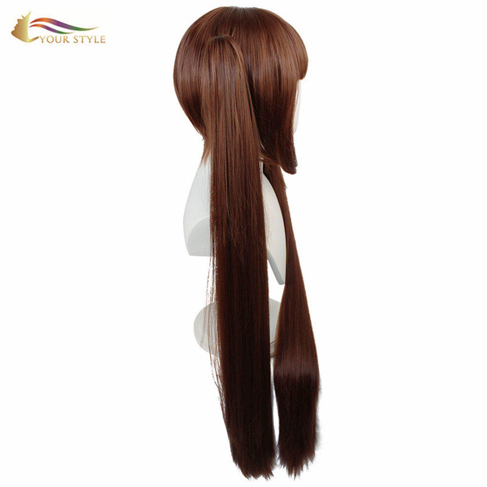 YOUR STYLE , Wholesale Cosplay Wig Ponytail Clips Synthetic Costume Wig With Ponytail Brown Hair Halloween Wigs For Women-YOUR STYLE, synthetic wigs synthetic hair extension