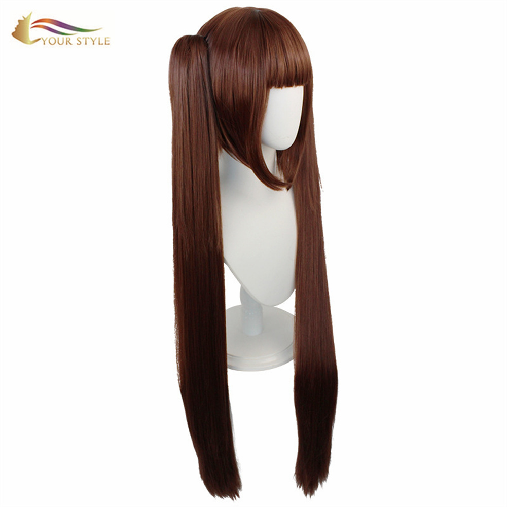 SALON KA, Jumla Cosplay Wig Ponytail Clips Na roba Costume Wig Tare da Wutar Wuta Brown Gashi na Halloween Ga Mata-SALLIN KA, wigs na roba na roba gashin gashi