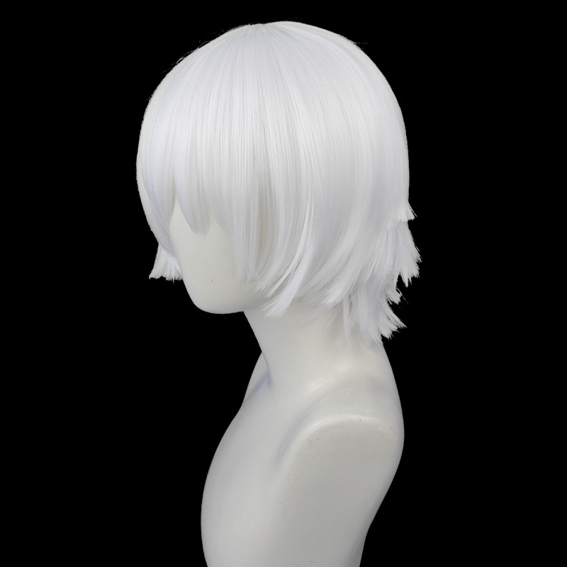 YOUR STYLE, Wholesale White Cosplay Wig Halloween White Wigs Synthetic Short Wig-YOUR STYLE, synthetic wigs synthetic hair extension