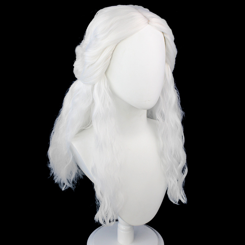 YOUR STYLE, մեծածախ White Cosplay Wig Halloween White Wigs Synthetic Long Loose Wave Wig-YOUR STYLE, սինթետիկ պարիկներ սինթետիկ մազերի երկարացում