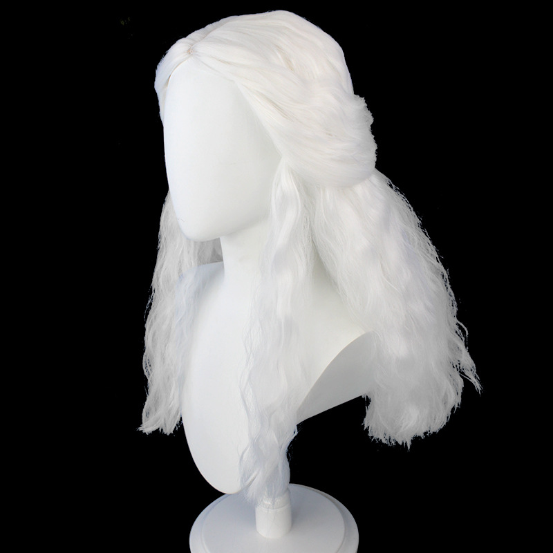 YOUR STYLE, մեծածախ White Cosplay Wig Halloween White Wigs Synthetic Long Loose Wave Wig-YOUR STYLE, սինթետիկ պարիկներ սինթետիկ մազերի երկարացում