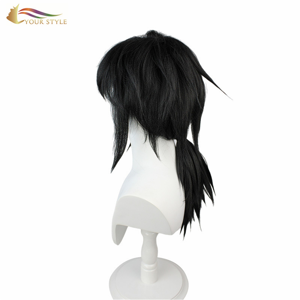 MATINJI ANU , Wholesale Synthetic Cosplay Wigs Ponytails Black Party Wig Halloween Costume-MALO ANU, mawigi opangira tsitsi opangira