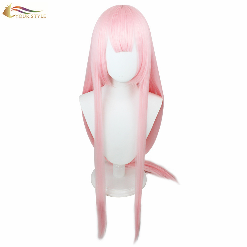 YOUR STYLE, Cosplay Wig Synthetic Long Straight Pink Wig With Bangs Halloween Wig Party Wig Girl Costume Wig Girl-YOUR STYLE, synthetic wigs synthetic hair extension