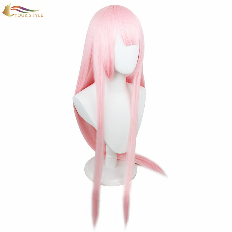 YOUR STYLE, Cosplay Wig Synthetic Long Straight Pink Wig With Bangs Halloween Wig Party Wig Girl Costume Wig Girl-YOUR STYLE, synthetic wigs synthetic hair extension