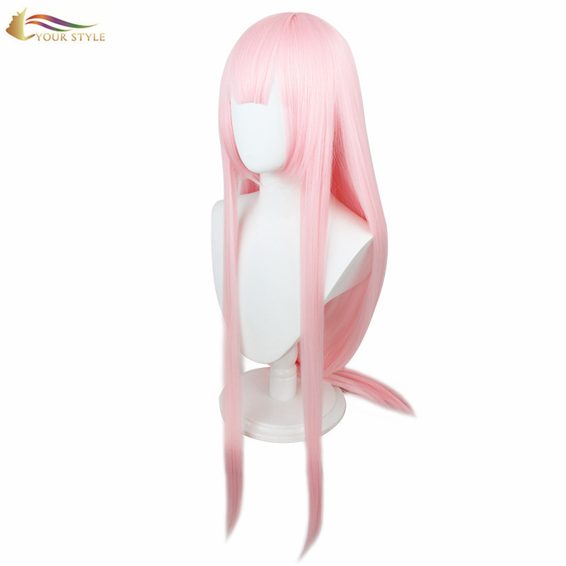 YOUR STYLE, Cosplay Wig Synthetic Long Straight Pink Wig With Bangs Halloween Wig Party Wig Girl Costume Wig Girl-YOUR STYLE, synthetic wigs synthetic hair extension