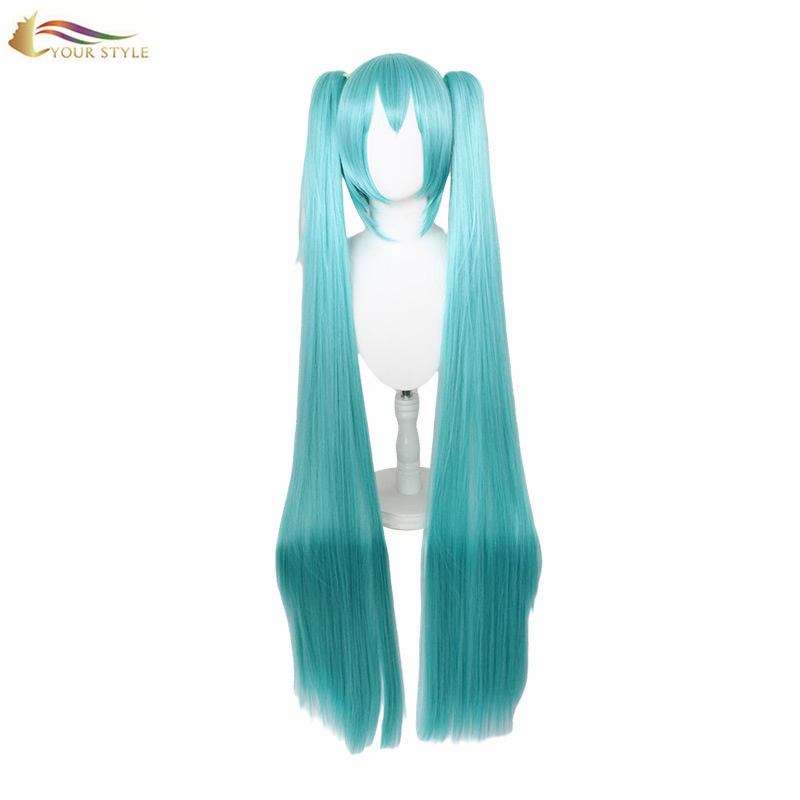 YOUR STYLE, Cosplay Wigs Synthetic Long Ponytails Green Party Wigs Hair Halloween Costume Wigs High Temperature Fiber Wig-YOUR STYLE, synthetic wigs synthetic hair extension