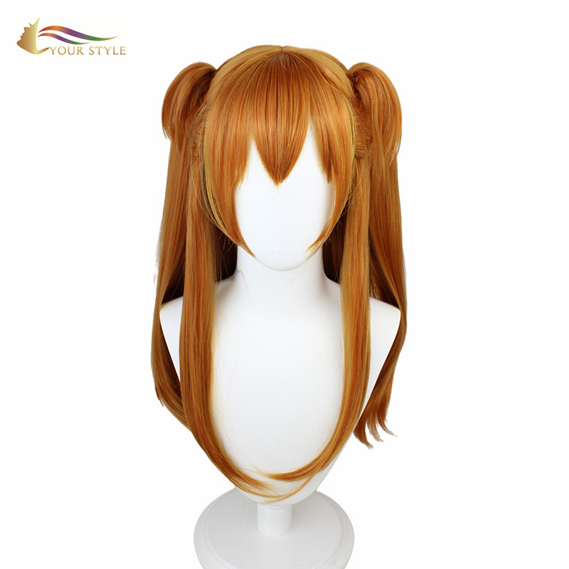 YOUR STYLE ,  EVA Cosplay Wig Orange Ponytail Cosplay Wig Long Straight Ponytail Wig Party Wig Halloween Costume-YOUR STYLE, synthetic wigs synthetic hair extension