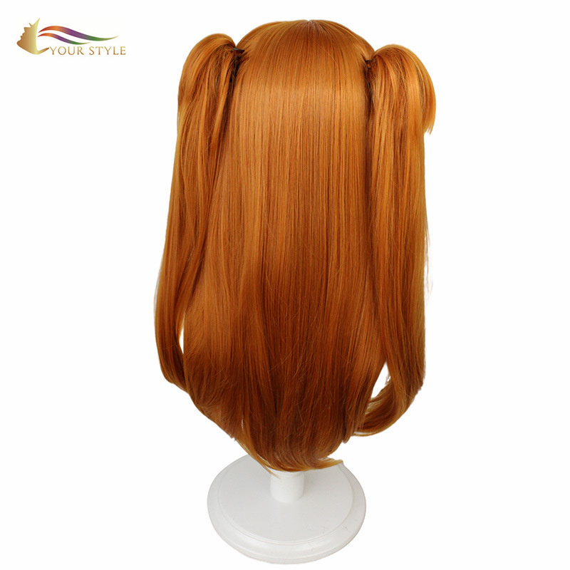 YOUR STYLE ,  EVA Cosplay Wig Orange Ponytail Cosplay Wig Long Straight Ponytail Wig Party Wig Halloween Costume-YOUR STYLE, synthetic wigs synthetic hair extension