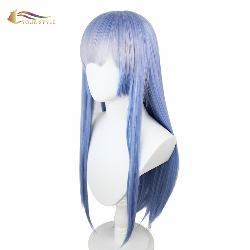 YOUR STYLE , Cosplay Wig Long Straight Wig Blue Pink Synthetic Long Wig Hair With Bangs Wigs For Halloween Costumes-YOUR STYLE, synthetic wigs synthetic hair extension