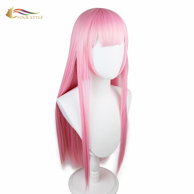 YOUR STYLE , Cosplay Wig Long Straight Wig Blue Pink Synthetic Long Wig Hair With Bangs Wigs For Halloween Costumes-YOUR STYLE, synthetic wigs synthetic hair extension