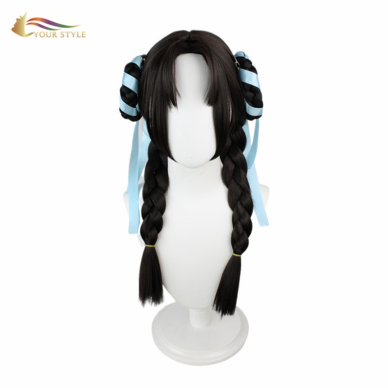 YOUR STYLE ,  Black Braids Cosplay Wig Long Hair Wigs For Women Synthetic Braided Wigs Female Party Wig Black Costume Wig Black Hair-YOUR STYLE, synthetic wigs synthetic hair extension