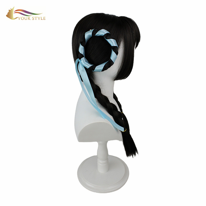 YOUR STYLE ,  Black Braids Cosplay Wig Long Hair Wigs For Women Synthetic Braided Wigs Female Party Wig Black Costume Wig Black Hair-YOUR STYLE, synthetic wigs synthetic hair extension