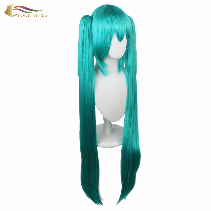 YOUR STYLE , Cosplay Wig Ponytail Green Blue Pink  Synthetic Long Straight Ponytail Wig Female Wig For Women Cosplay-YOUR STYLE, synthetic wigs synthetic hair extension