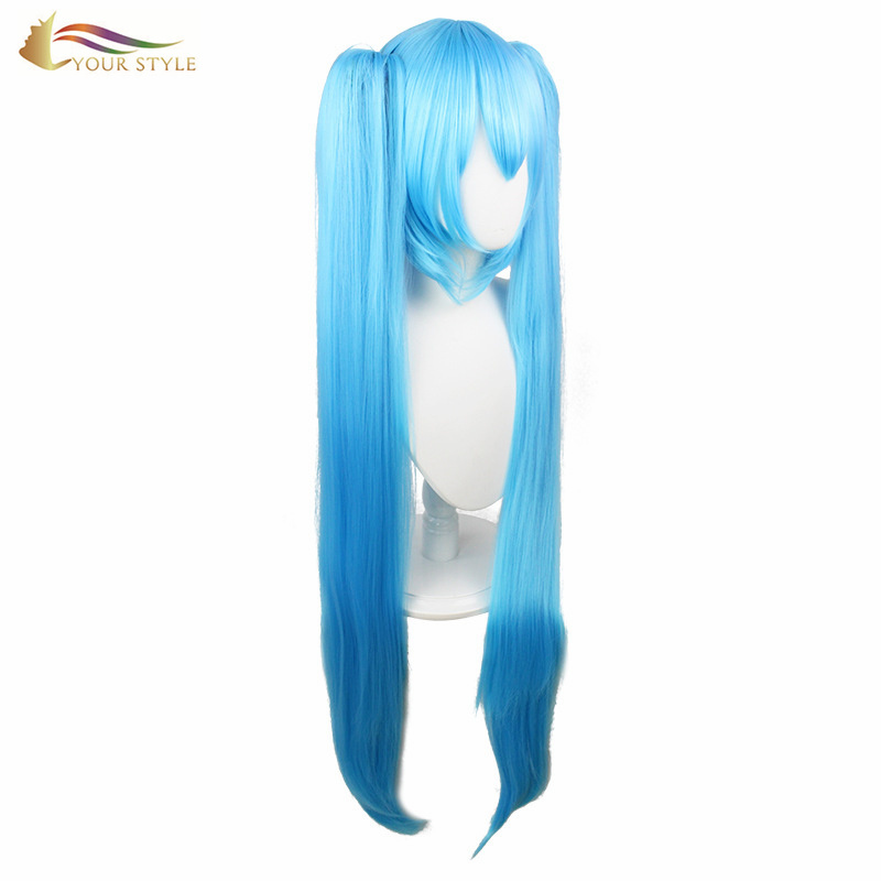 YOUR STYLE , Cosplay Wig Ponytail Green Blue Pink  Synthetic Long Straight Ponytail Wig Female Wig For Women Cosplay-YOUR STYLE, synthetic wigs synthetic hair extension