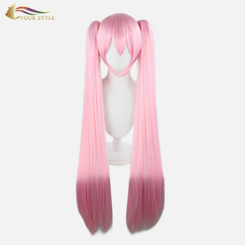 YOUR STYLE , Cosplay Wig Ponytail Green Blue Pink  Synthetic Long Straight Ponytail Wig Female Wig For Women Cosplay-YOUR STYLE, synthetic wigs synthetic hair extension