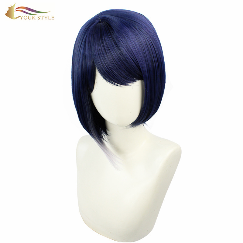 YOUR STYLE , Cosplay Wig Short BOB Wig Purple Synthetic Wigs Party BOB Wig Anime Girl Wig Short Bob Hairstyle With a Fringe Halloween Costume Hair Wig-YOUR STYLE, synthetic wigs synthetic hair extension