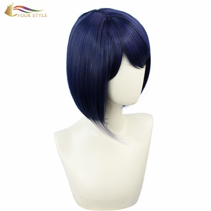 YOUR STYLE , Cosplay Wig Short BOB Wig Purple Synthetic Wigs Party BOB Wig Anime Girl Wig Short Bob Hairstyle With a Fringe Halloween Costume Hair Wig-YOUR STYLE, synthetic wigs synthetic hair extension