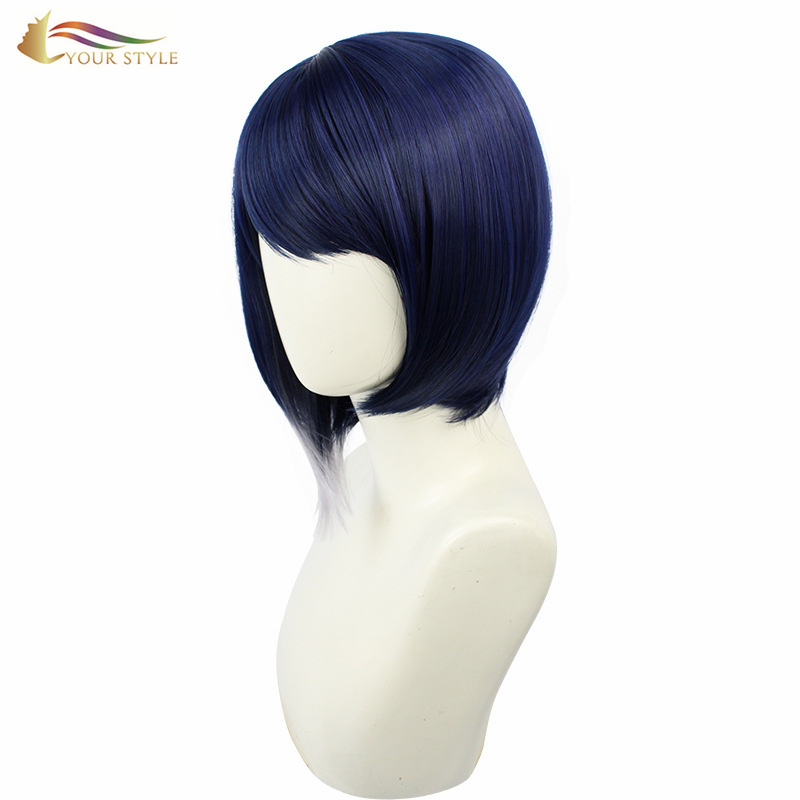 YOUR STYLE , Cosplay Wig Short BOB Wig Purple Synthetic Wigs Party BOB Wig Anime Girl Wig Short Bob Hairstyle With a Fringe Halloween Costume Hair Wig-YOUR STYLE, synthetic wigs synthetic hair extension