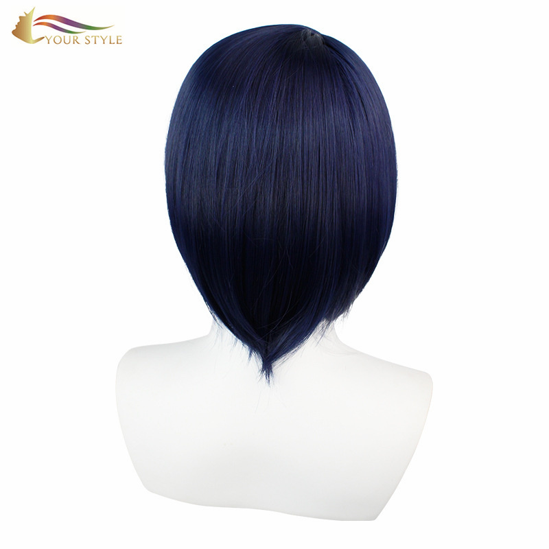 YOUR STYLE , Cosplay Wig Short BOB Wig Purple Synthetic Wigs Party BOB Wig Anime Girl Wig Short Bob Hairstyle With a Fringe Halloween Costume Hair Wig-YOUR STYLE, synthetic wigs synthetic hair extension