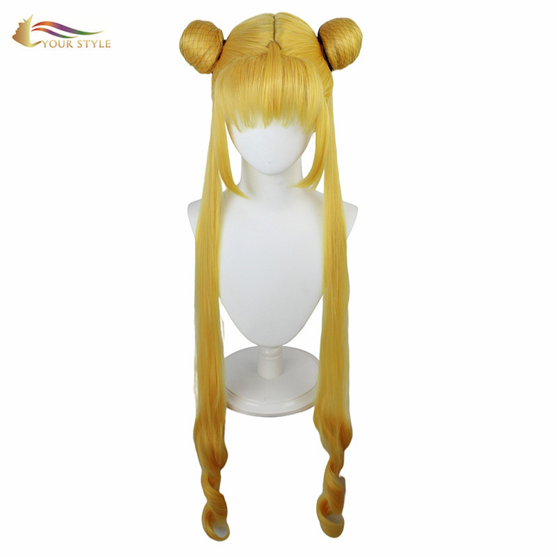 YOUR STYLE , Cosplay Wig Ponytail Golden Yellow Blodne Synthetic Long Wig Female Wig For Women Cosplay  Female Party Wig Halloween Costume-YOUR STYLE, synthetic wigs synthetic hair extension