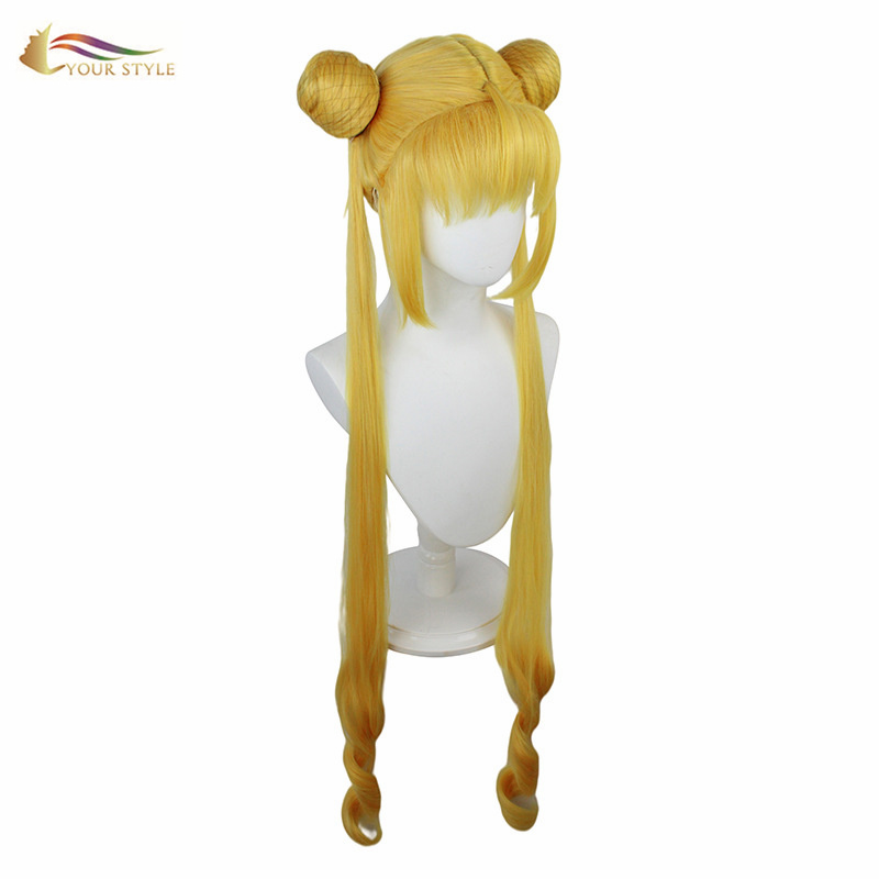 YOUR STYLE , Cosplay Wig Ponytail Golden Yellow Blodne Synthetic Long Wig Female Wig For Women Cosplay  Female Party Wig Halloween Costume-YOUR STYLE, synthetic wigs synthetic hair extension