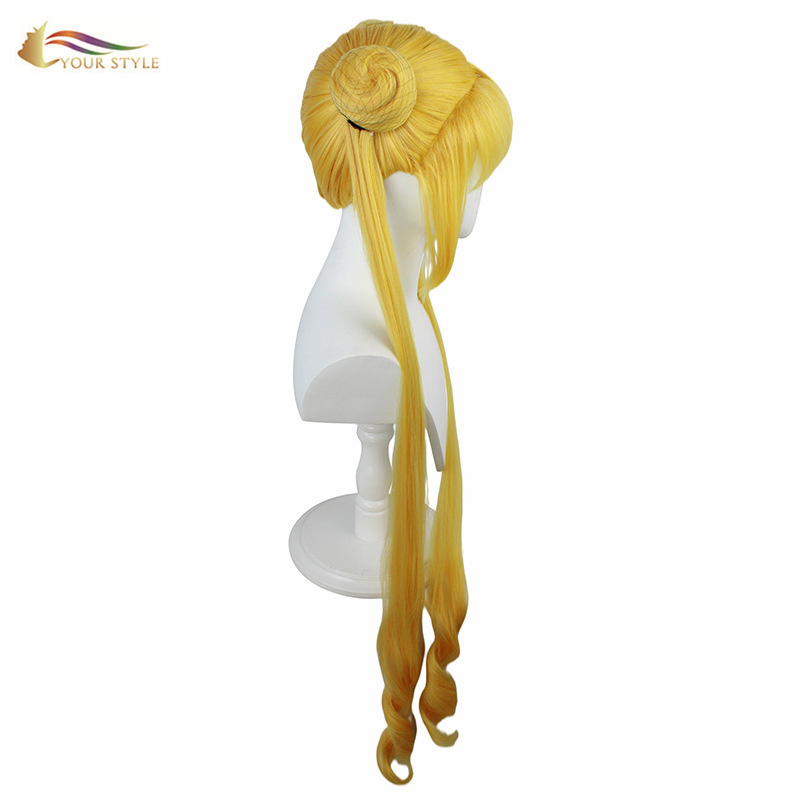 YOUR STYLE , Cosplay Wig Ponytail Golden Yellow Blodne Synthetic Long Wig Female Wig For Women Cosplay  Female Party Wig Halloween Costume-YOUR STYLE, synthetic wigs synthetic hair extension