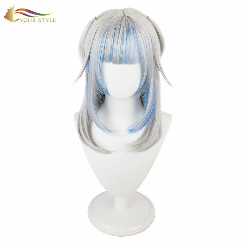 ISIMBO SAKHO, Cosplay Wig Silver Blue Synthetic Hair Wigs Long Women Female Girl Ladies Party Wig Halloween Costume-ISIMBO SAKHO, iiwigi ezenziweyo zokwenziwa kwandiswa kweenwele