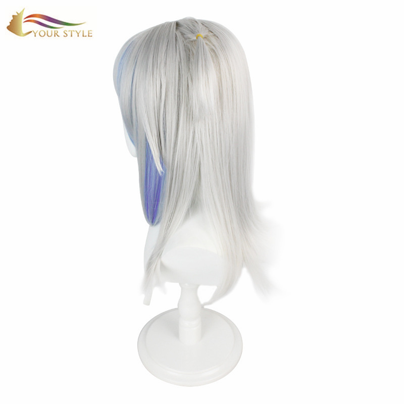 ISIMBO SAKHO, Cosplay Wig Silver Blue Synthetic Hair Wigs Long Women Female Girl Ladies Party Wig Halloween Costume-ISIMBO SAKHO, iiwigi ezenziweyo zokwenziwa kwandiswa kweenwele