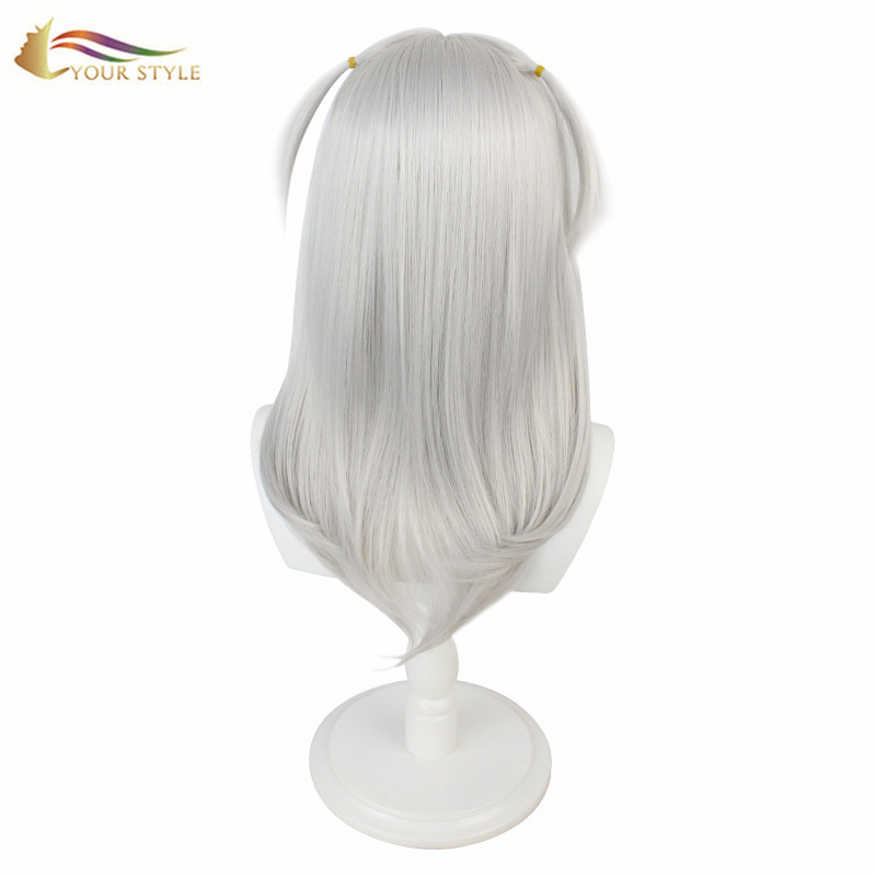 ISIMBO SAKHO, Cosplay Wig Silver Blue Synthetic Hair Wigs Long Women Female Girl Ladies Party Wig Halloween Costume-ISIMBO SAKHO, iiwigi ezenziweyo zokwenziwa kwandiswa kweenwele