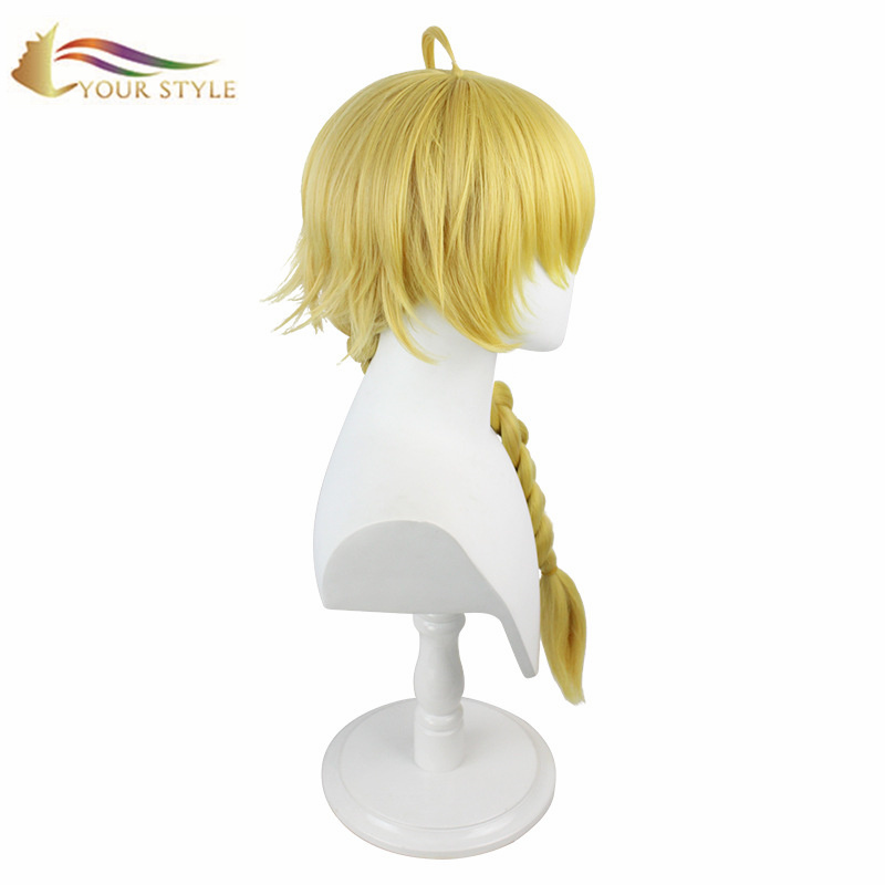 YOUR STYLE ,  Cosplay Wig Long Wig With Braids  Yellow Blonde Synthetic Wigs Women Female Girl Anime Party Wig Halloween Costume-YOUR STYLE, synthetic wigs synthetic hair extension