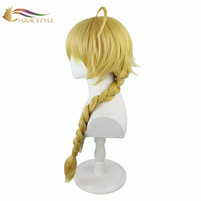 YOUR STYLE ,  Cosplay Wig Long Wig With Braids  Yellow Blonde Synthetic Wigs Women Female Girl Anime Party Wig Halloween Costume-YOUR STYLE, synthetic wigs synthetic hair extension