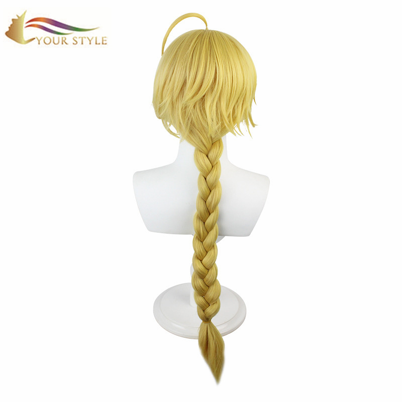 YOUR STYLE ,  Cosplay Wig Long Wig With Braids  Yellow Blonde Synthetic Wigs Women Female Girl Anime Party Wig Halloween Costume-YOUR STYLE, synthetic wigs synthetic hair extension