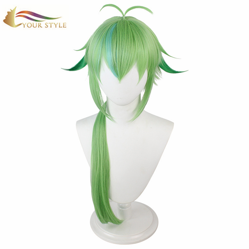 YOUR STYLE , Cosplay Wigs Light Green Long Wigs Ponytail Synthetic Wigs Women Female Girl Anime Party Wig Halloween Costume-YOUR STYLE, synthetic wigs synthetic hair extension