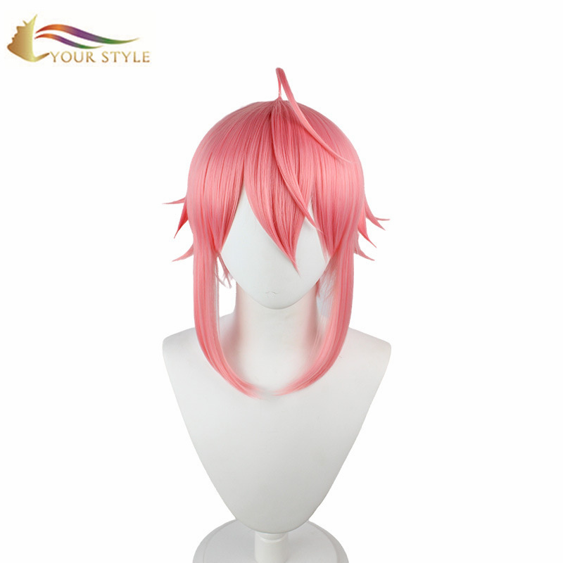 YOUR STYLE , Cosplay Wigs Pink Synthetic Wigs Anime Party Wig Halloween Costume Men Wig Pink-YOUR STYLE, synthetic wigs synthetic hair extension