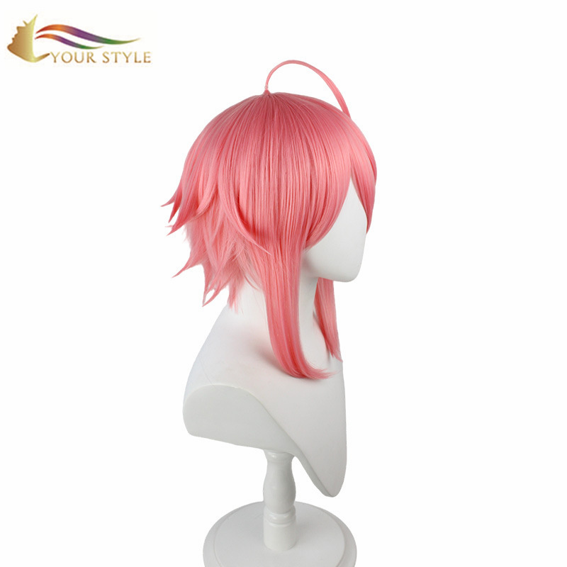 YOUR STYLE , Cosplay Wigs Pink Synthetic Wigs Anime Party Wig Halloween Costume Men Wig Pink-YOUR STYLE, synthetic wigs synthetic hair extension