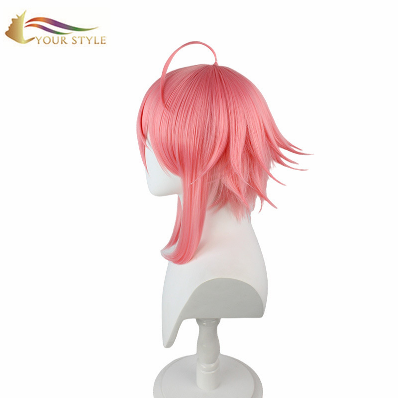 YOUR STYLE , Cosplay Wigs Pink Synthetic Wigs Anime Party Wig Halloween Costume Men Wig Pink-YOUR STYLE, synthetic wigs synthetic hair extension