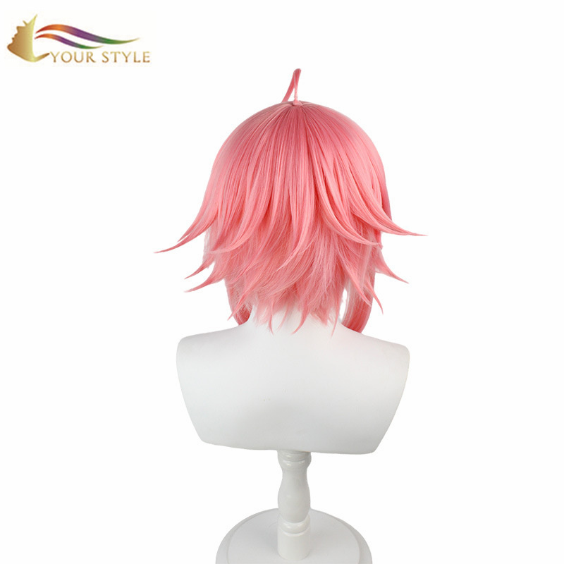 YOUR STYLE , Cosplay Wigs Pink Synthetic Wigs Anime Party Wig Halloween Costume Men Wig Pink-YOUR STYLE, synthetic wigs synthetic hair extension