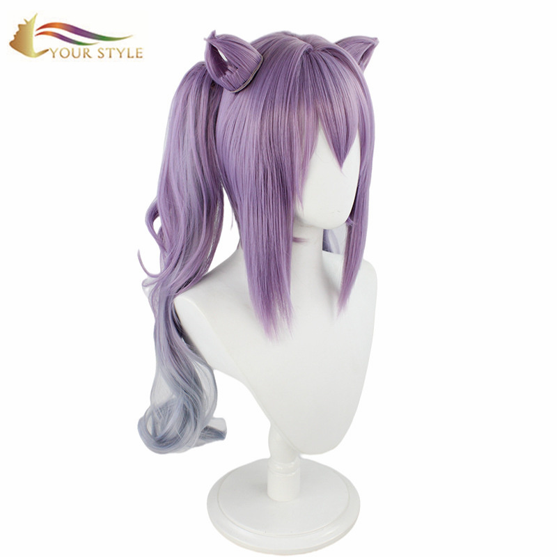 YOUR STYLE , Hair Partner Long Ponytail Cosplay Wigs Ombre Purple Party Wig Halloween Costume-YOUR STYLE, synthetic wigs synthetic hair extension