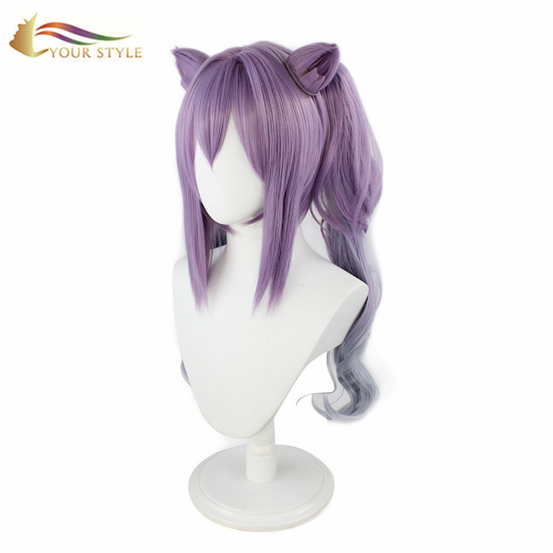 YOUR STYLE , Hair Partner Long Ponytail Cosplay Wigs Ombre Purple Party Wig Halloween Costume-YOUR STYLE, synthetic wigs synthetic hair extension