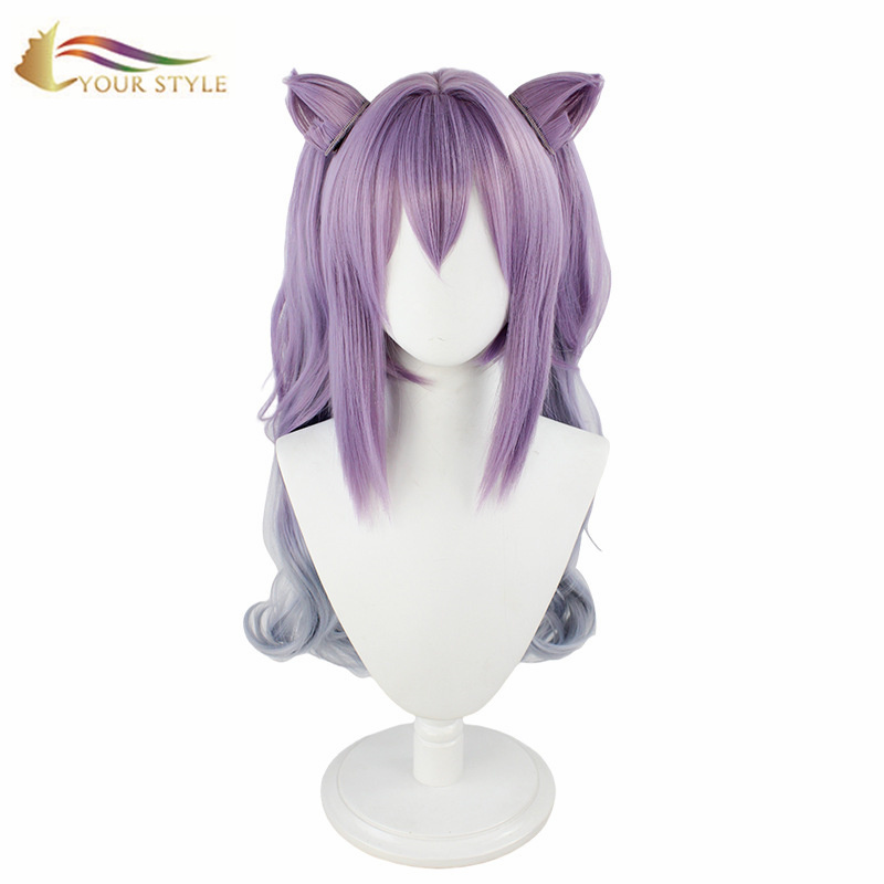 YOUR STYLE , Hair Partner Long Ponytail Cosplay Wigs Ombre Purple Party Wig Halloween Costume-YOUR STYLE, synthetic wigs synthetic hair extension