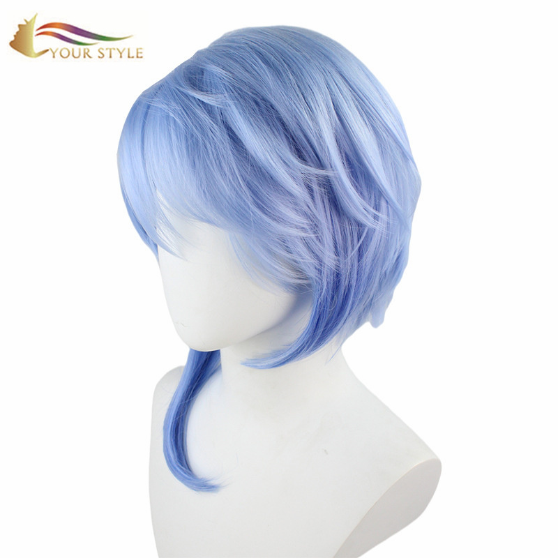 JŪSU STILS , Parūku rūpnīcas Long Blue Cosplay Wig Party Parūka Helovīna kostīms-TAVS STILS, sintētiskās parūkas sintētiskais matu pieaudzējums