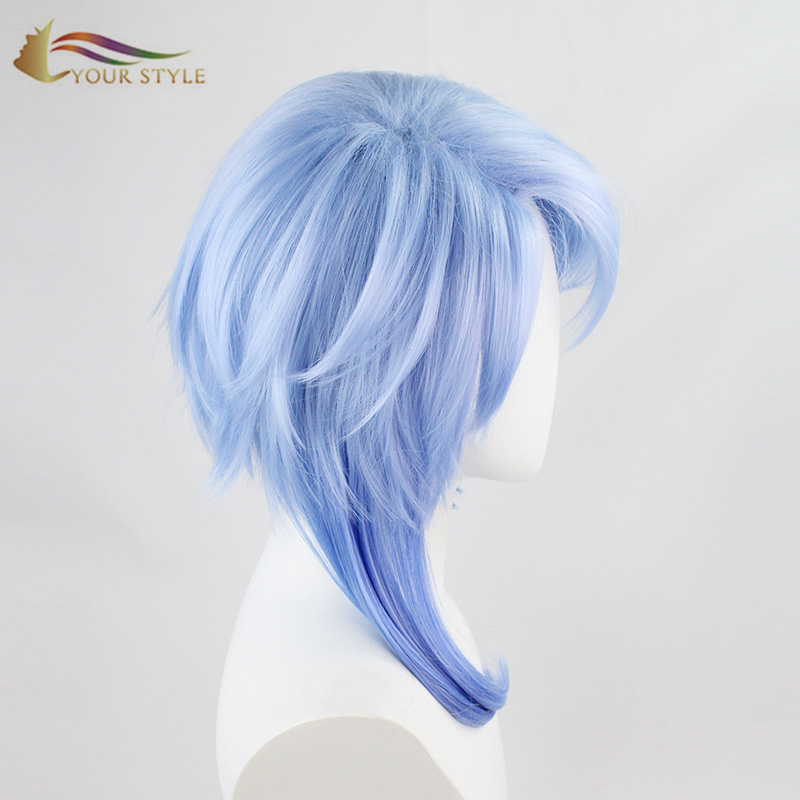 JŪSU STILS , Parūku rūpnīcas Long Blue Cosplay Wig Party Parūka Helovīna kostīms-TAVS STILS, sintētiskās parūkas sintētiskais matu pieaudzējums