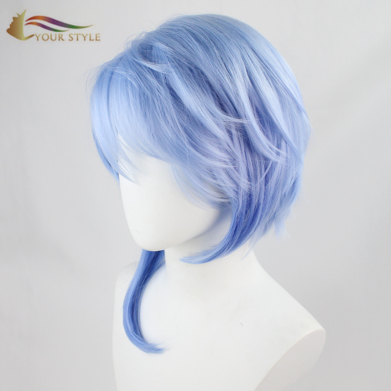 JŪSU STILS , Parūku rūpnīcas Long Blue Cosplay Wig Party Parūka Helovīna kostīms-TAVS STILS, sintētiskās parūkas sintētiskais matu pieaudzējums