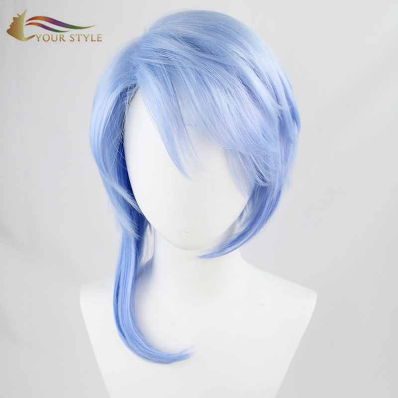 JŪSU STILS , Parūku rūpnīcas Long Blue Cosplay Wig Party Parūka Helovīna kostīms-TAVS STILS, sintētiskās parūkas sintētiskais matu pieaudzējums