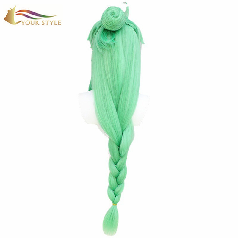 YOUR STYLE , Synthetic Wig Vendor Long Cosplay Wig Braids Green Party Wig Halloween Costume-YOUR STYLE, synthetic wigs synthetic hair extension