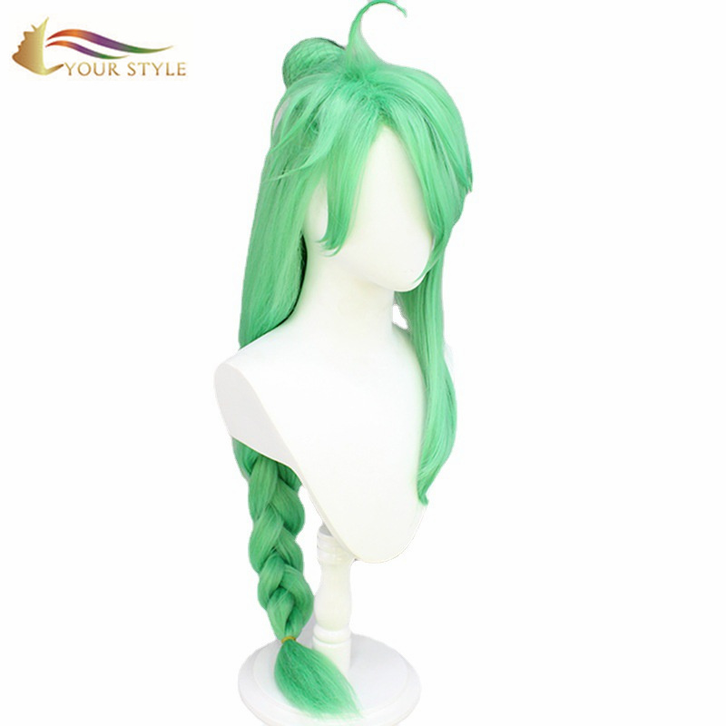 YOUR STYLE , Synthetic Wig Vendor Long Cosplay Wig Braids Green Party Wig Halloween Costume-YOUR STYLE, synthetic wigs synthetic hair extension