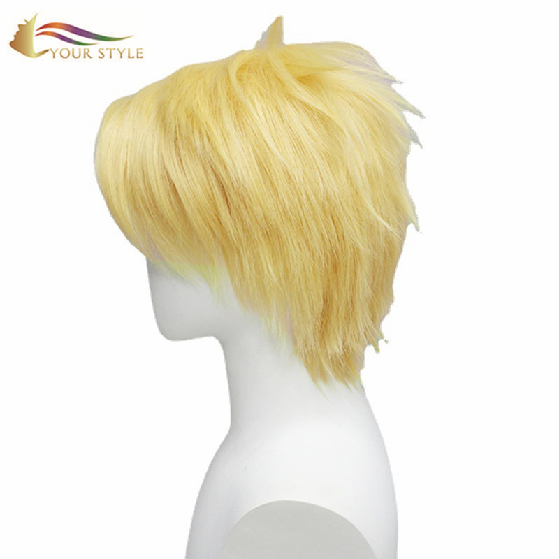 YOUR STYLE , Short Blonde Wigs Synthetic Cosplay Wigs Men Male Wig Party Wig Halloween Costume-YOUR STYLE, synthetic wigs synthetic hair extension